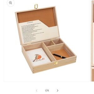 My Peaceful Mind Mindfulness NEW Wooden Stationery Box with Pen and Cards